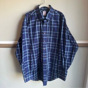 Brooks Brothers 346 Blue Plaid Original Polo Oxford Button Cotton Shirt